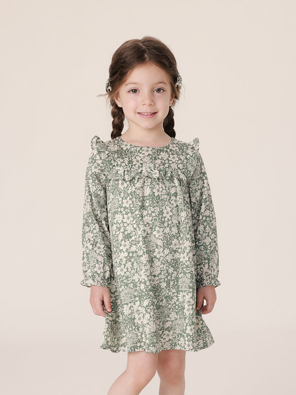 MARC & JANIE Girls Scroll Grass Flower Dress 221709