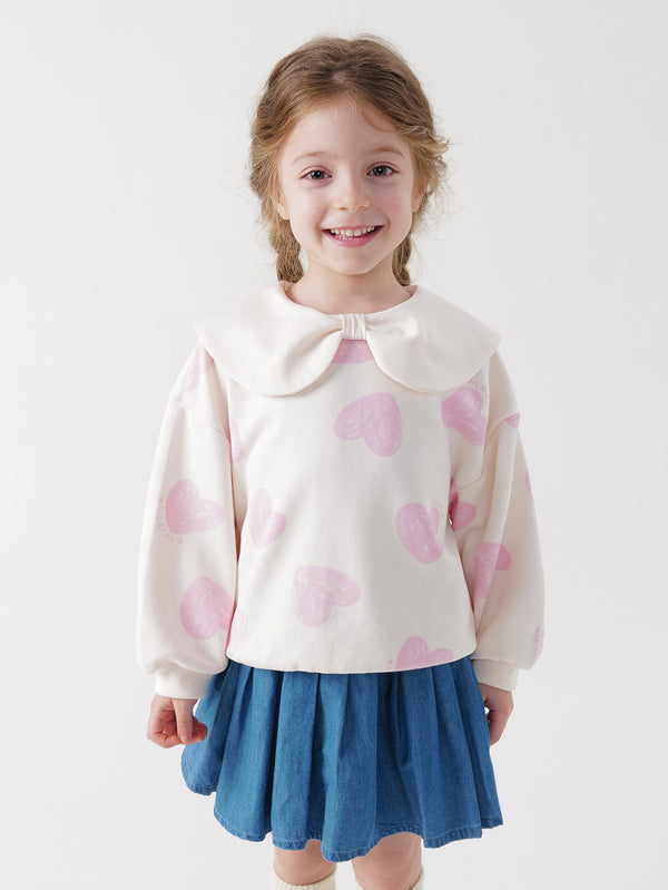 MARC & JANIE Girls Bow Neck Sweatshirt 240073