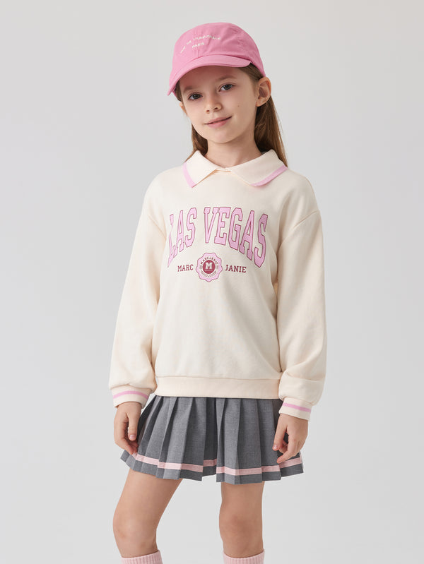 MARC & JANIE Girls Lapel Letter Sweatshirt 240068