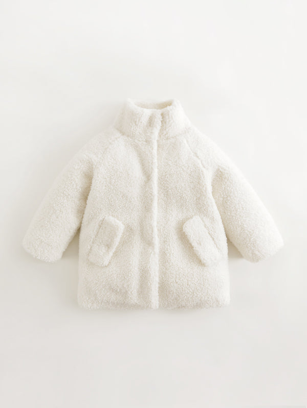 MARC & JANIE Girls Faux Lambs Wool Stand-up Collar Fleece Coat 231567