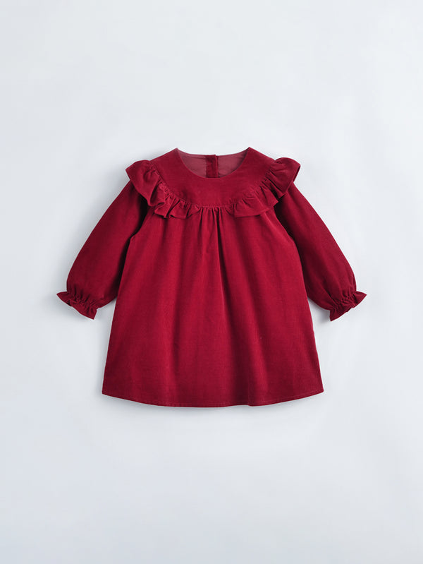 MARC & JANIE Girls Lace Collar Corduroy Dress 231793