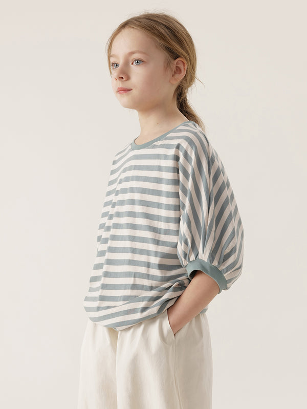 MARC & JANIE Girls Lantern Sleeve Striped T-shirt 240188