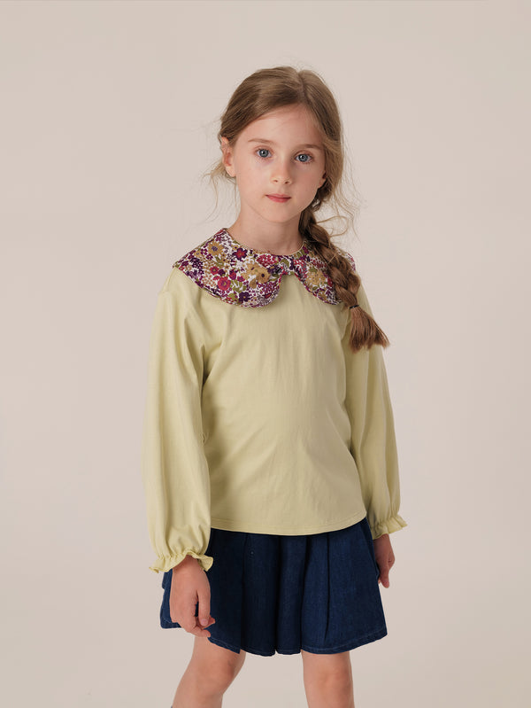 MARC & JANIE Girls Floral Bow Collar T-shirt 231700