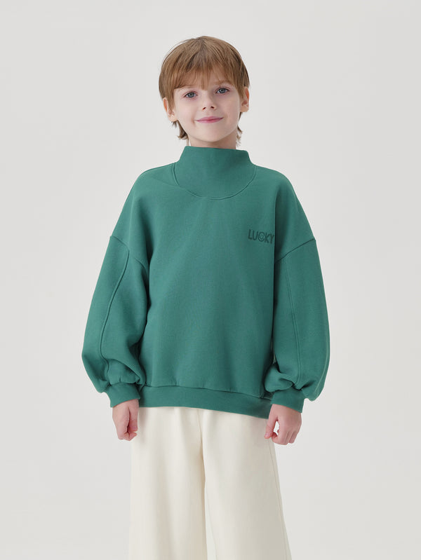 MARC & JANIE Boys Mock Turtleneck Lettered Sport Sweatshirt 231377