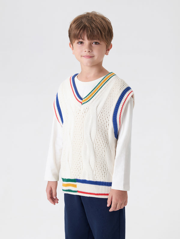 MARC & JANIE Boys V-neck Knit Vest 231819