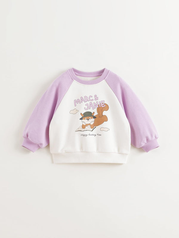 MARC & JANIE Baby Boys Girls Squirrel Printed Plug Sleeve Sweatshirt 250036