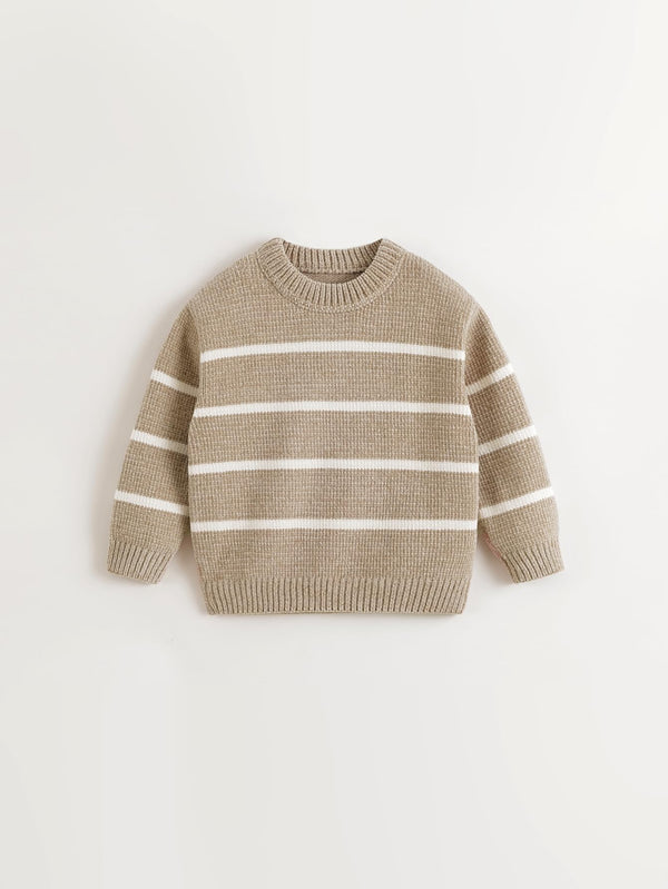 MARC & JANIE Boys Striped Casual Chenille Loose Sweater 241706