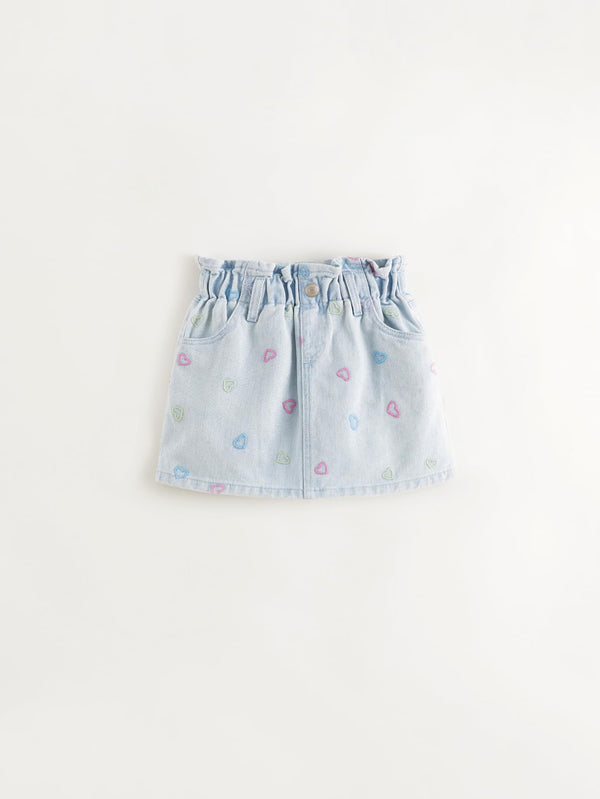 MARC & JANIE Girls Sweet Cotton A-Line Denim Skirt 250201