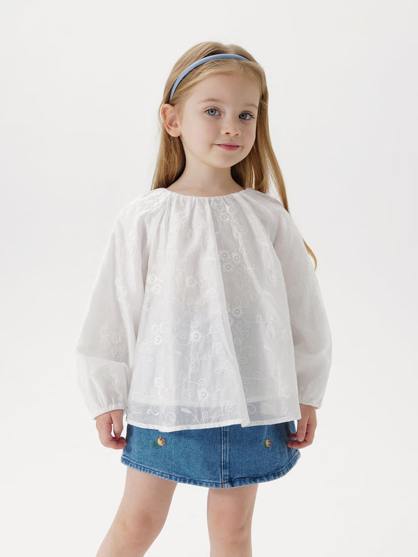 MARC & JANIE Girls Bubble Sleeve Loose A-Line Shirt 550331