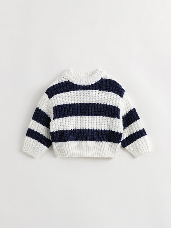 MARC & JANIE Boys Girls Crew Neck Striped Sweater 231952