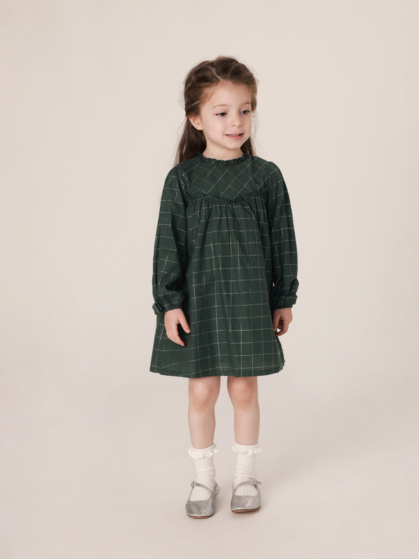 MARC & JANIE Girls Plaid Lace Dress 220323