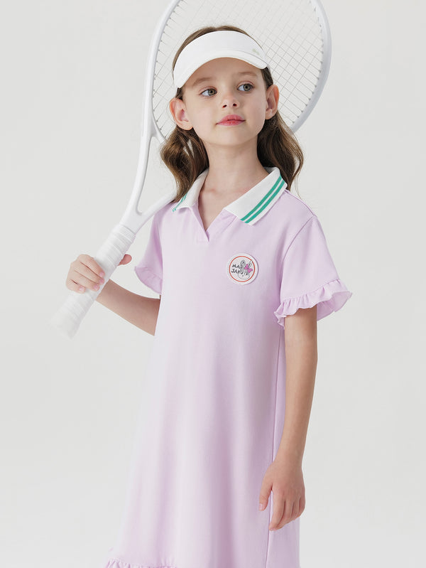 MARC & JANIE Girls Lace Polo Neck Sport Dress 230826