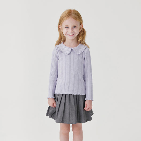 MARC & JANIE Girls Frill Trim Stretch Knit T-shirt 231328