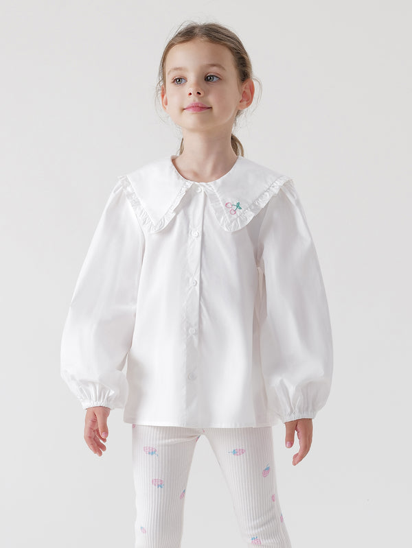 MARC & JANIE Girls Large Peter Pan Collar White Shirts 230179