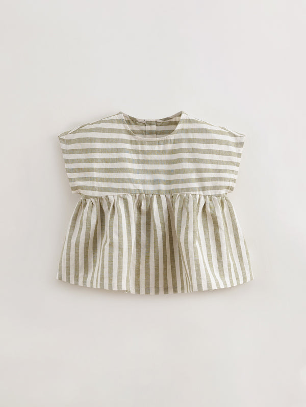 MARC & JANIE Girls Linen Stripes Shirts 230239