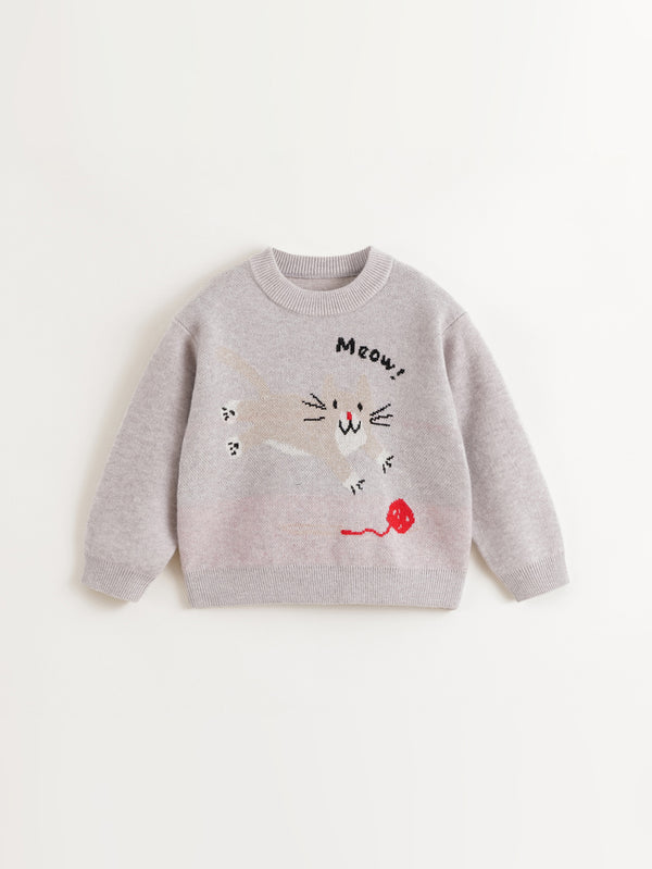 MARC & JANIE Boys Animal Sheep Wool Loose Knitted Sweater 241768