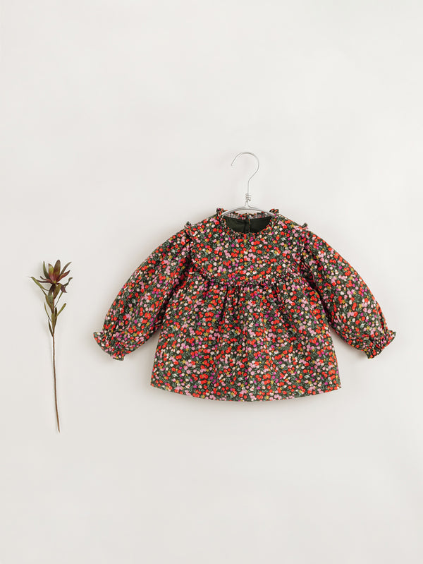 MARC & JANIE Girls Floral Print Corduroy Shirt 231558