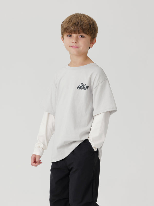 MARC & JANIE Boys False Two Piece T-shirts Sports Tops 241010