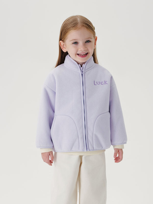 MARC & JANIE Boys Girls Standing Collar Polar Fleece Full Zip Jacket  241011