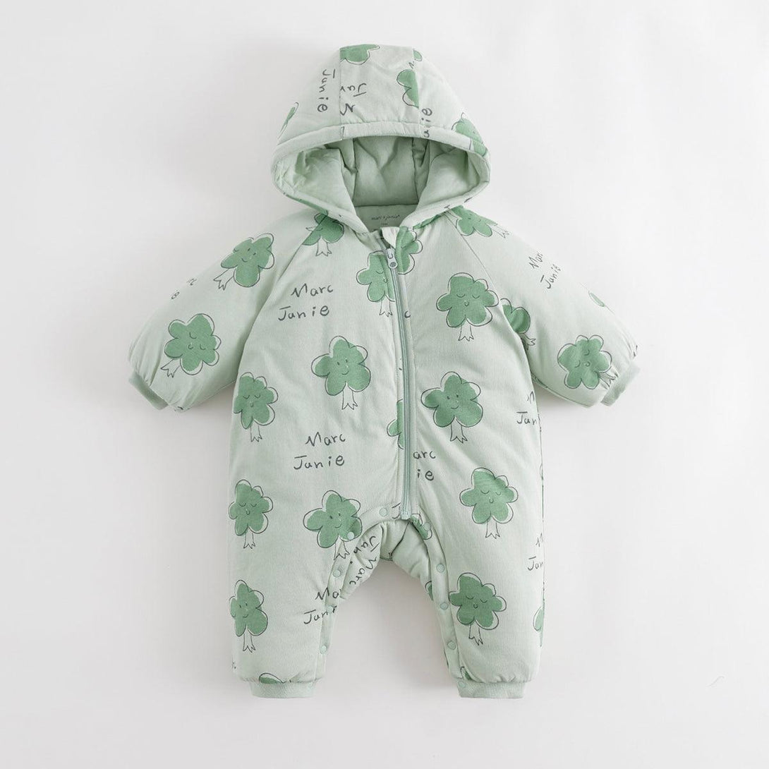 MARC&JANIE Baby Boys Girls Clip Cotton Warm Hooded Bodysuit Baby Crawling for Winter 231265 - MARC&JANIE