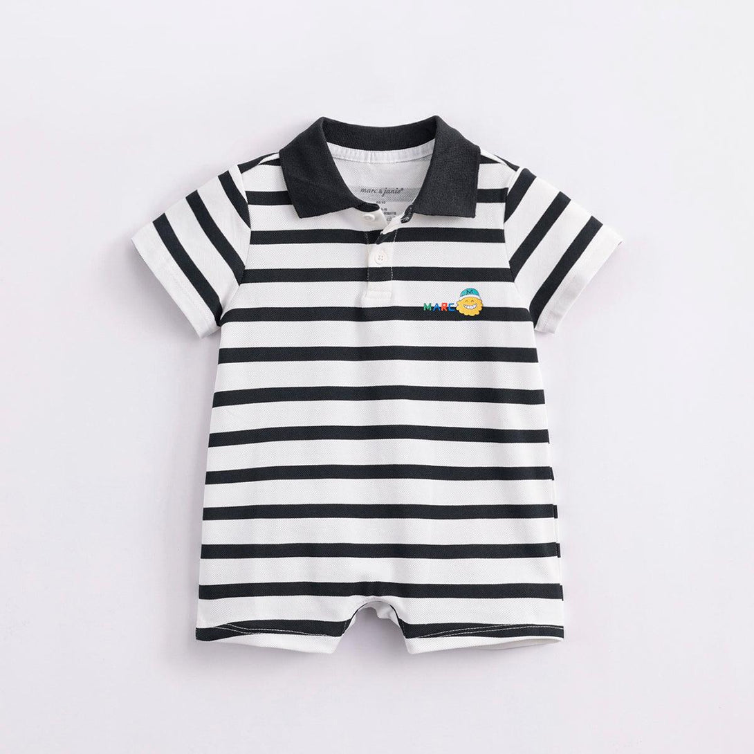 Baby Boys Polo Collar Short Sleeve Romper 230719 - MARC&JANIE