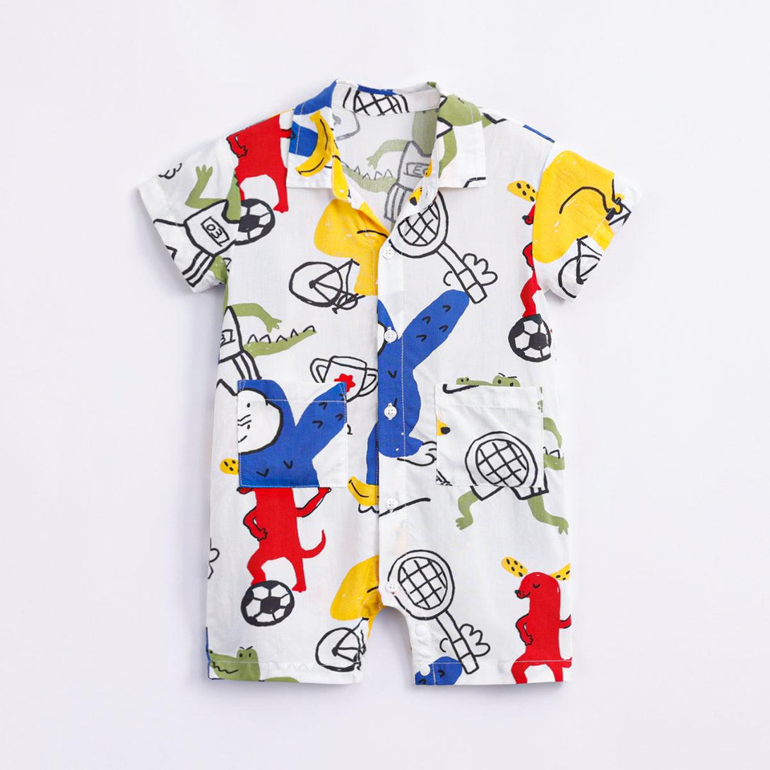 Baby Boys Short Sleeve Printed Romper 230627 - MARC&JANIE