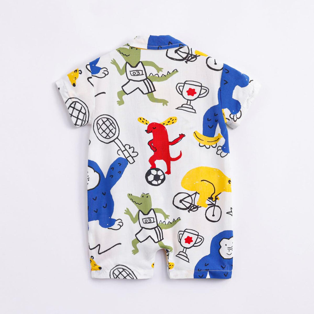 Baby Boys Short Sleeve Printed Romper 230627 - MARC&JANIE