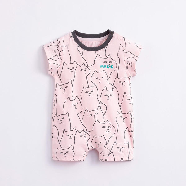 Baby Girls Cat Short Sleeve Romper 230671 - MARC&JANIE