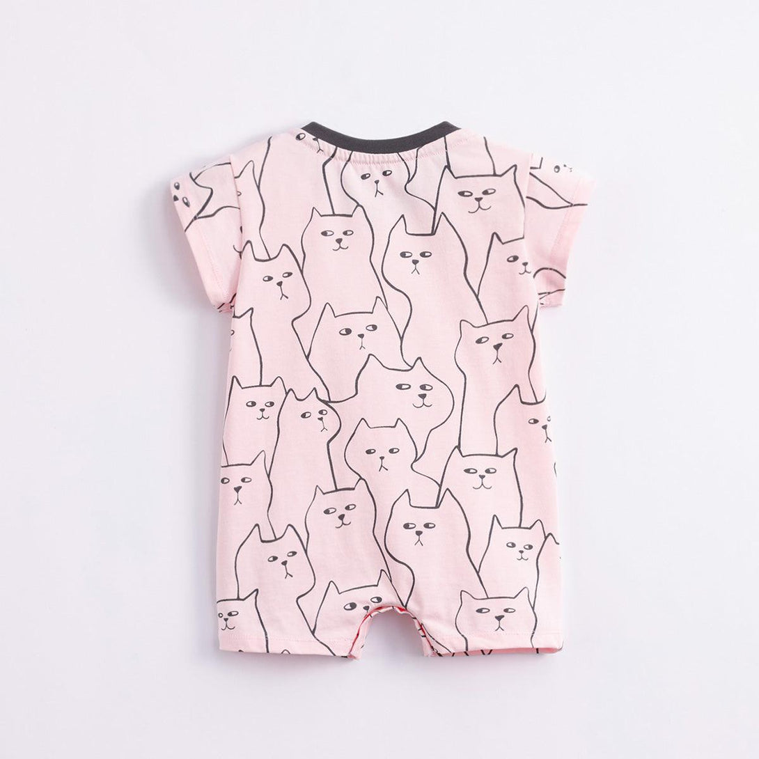 Baby Girls Cat Short Sleeve Romper 230671 - MARC&JANIE