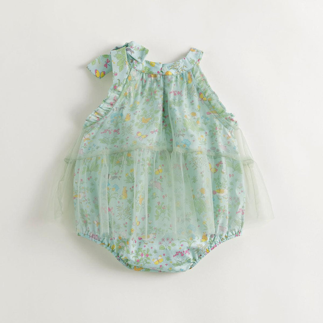 Baby Girls Forest Letter Print Bow Mesh Bodysuits 240592 - MARC&JANIE