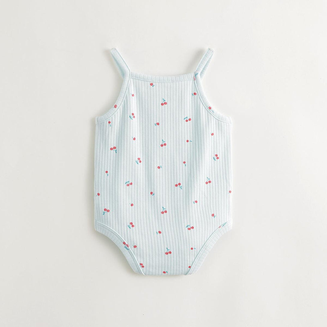 Baby Girls Fun Strawberry Print Spaghetti Strap Bodysuit 240753 - MARC&JANIE