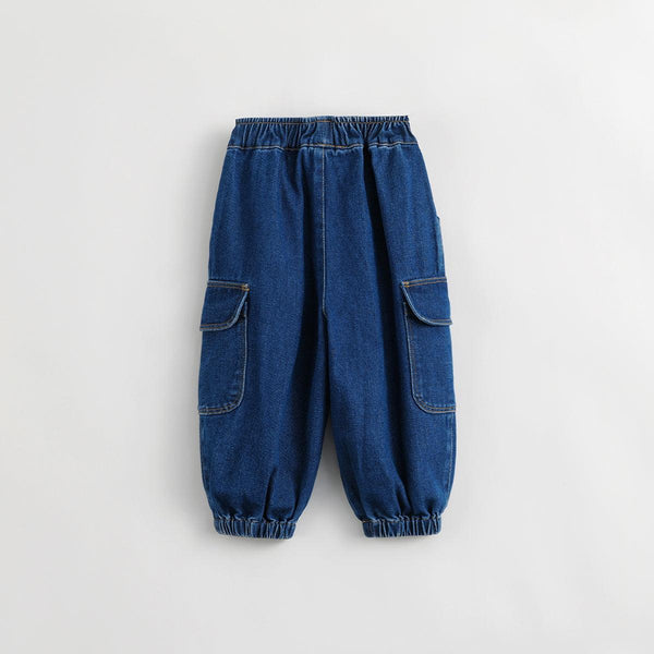 MARC&JANIE Boys Stylish Big Pocket Cotton Drawstring Pants Jeans for Autumn 231693 - MARC&JANIE