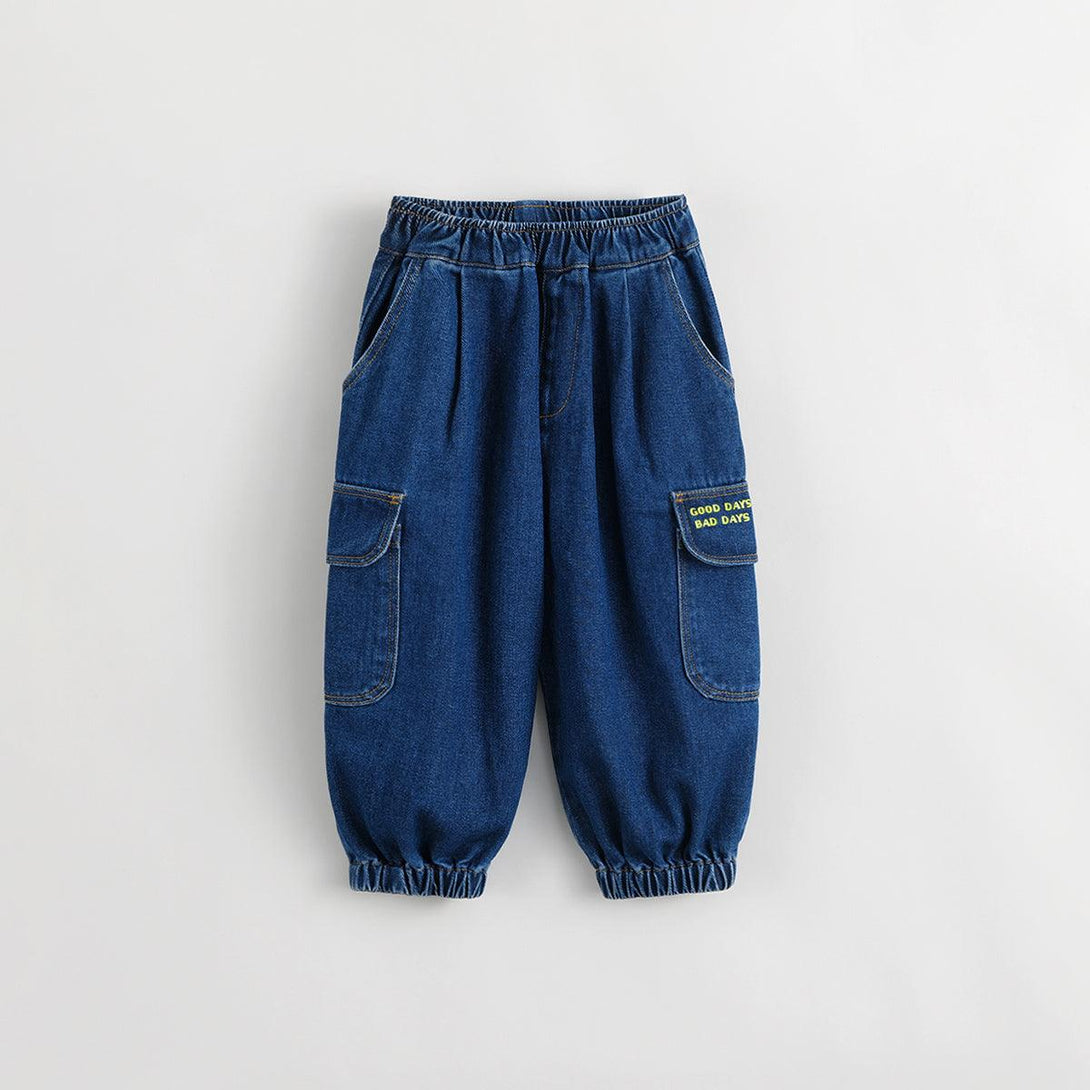 MARC&JANIE Boys Stylish Big Pocket Cotton Drawstring Pants Jeans for Autumn 231693 - MARC&JANIE