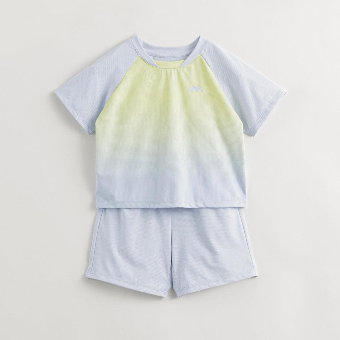 Boys Casual Gradient Mesh Sports Short Sleeve Two-Piece Set 240618 - MARC&JANIE