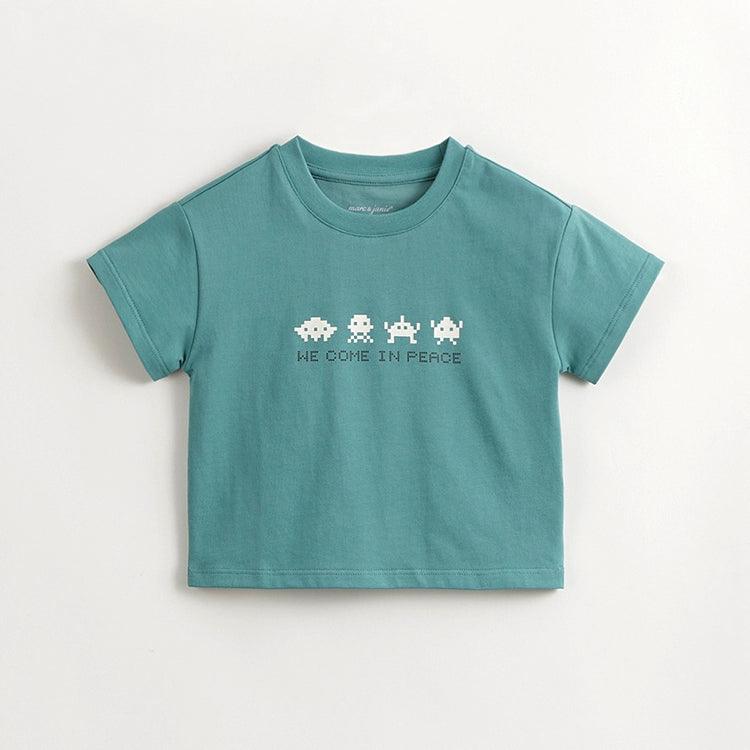 MARC&JANIE Boys Cool Feeling Breathable Game Printed Short Sleeve T-Shirt Kids' Tops for Summer 240712 - MARC&JANIE