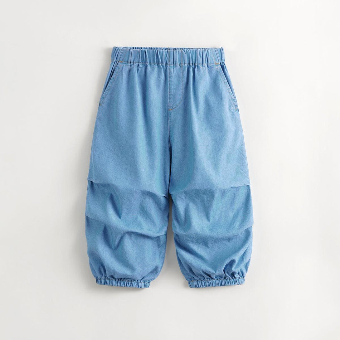 MARC&JANIE Boys Cool Feeling Sun Protection lyocell Micro Pleated Denim Mosquito Pants Parachute Pants for Summer 240809 - MARC&JANIE