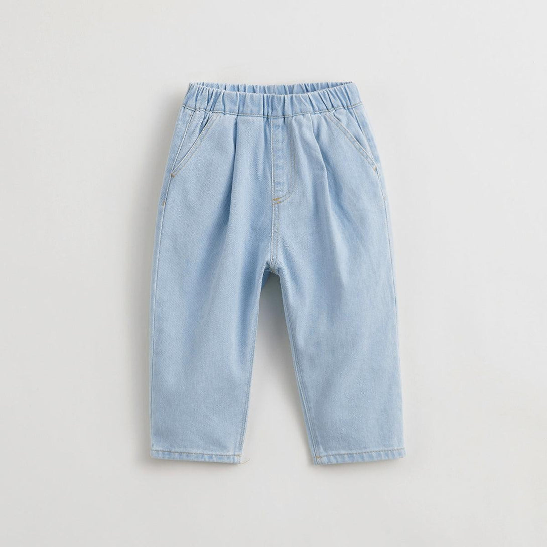 MARC&JANIE Boys Cotton Jeans Kids Casual Peplum Pants Drawstring Pants for Spring 240198 - MARC&JANIE