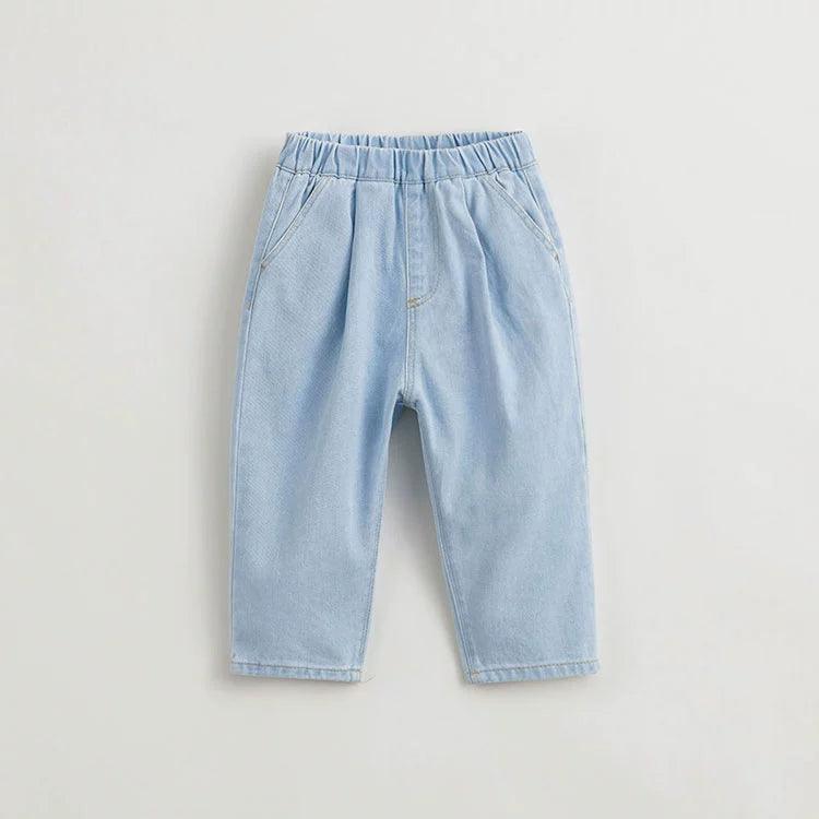 MARC&JANIE Boys Cotton Jeans Kids Casual Peplum Pants Drawstring Pants for Spring 240198 - MARC&JANIE