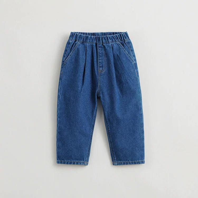 MARC&JANIE Boys Cotton Jeans Kids Casual Peplum Pants Drawstring Pants for Spring 240198 - MARC&JANIE