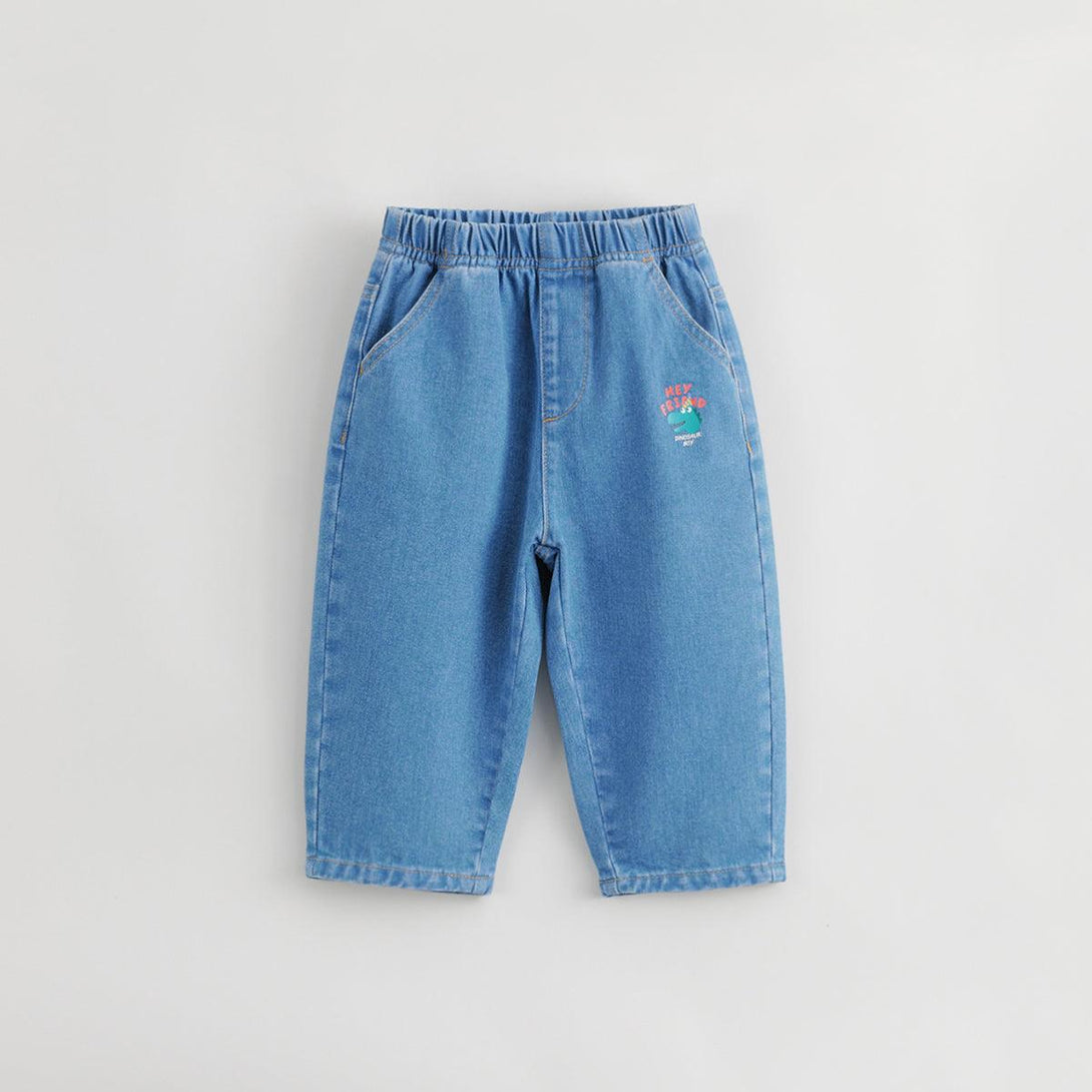 MARC&JANIE Boys Cotton Dinosaur Denim Turnip Pants Kids Pants for Autumn 231676 - MARC&JANIE