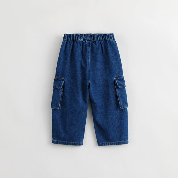 MARC&JANIE Boys Cotton Loose Large Pocket Jeans Children's Pants for Autumn 231983 - MARC&JANIE