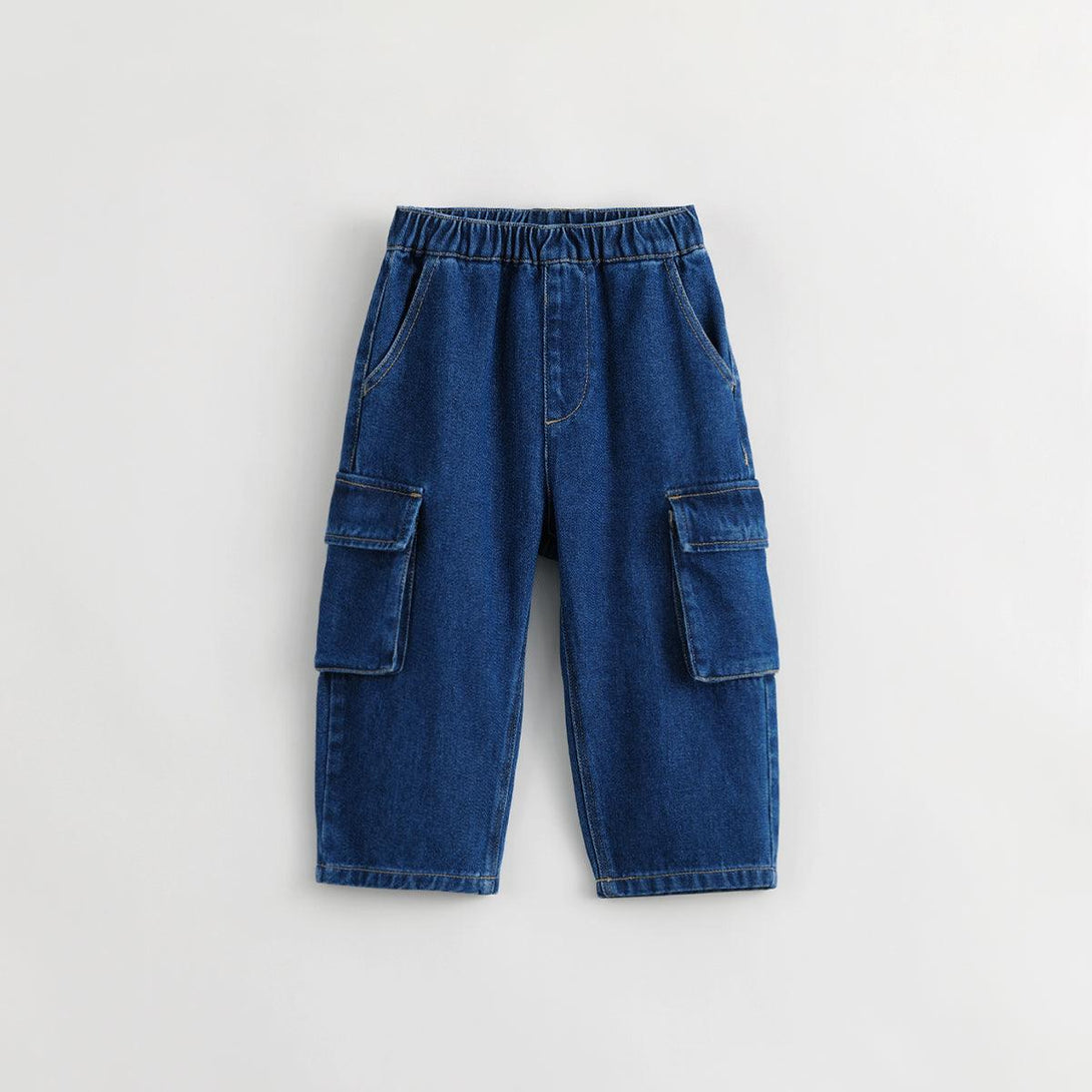 MARC&JANIE Boys Cotton Loose Large Pocket Jeans Children's Pants for Autumn 231983 - MARC&JANIE