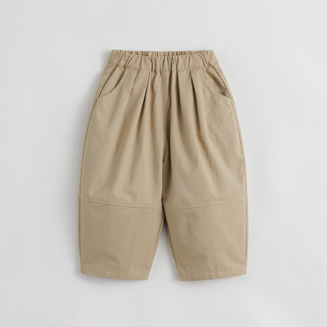 MARC&JANIE Boys Autumn Pure Cotton Stitching Pleated Soft Radish Pants 231667 (Arrive on July 13) - MARC&JANIE