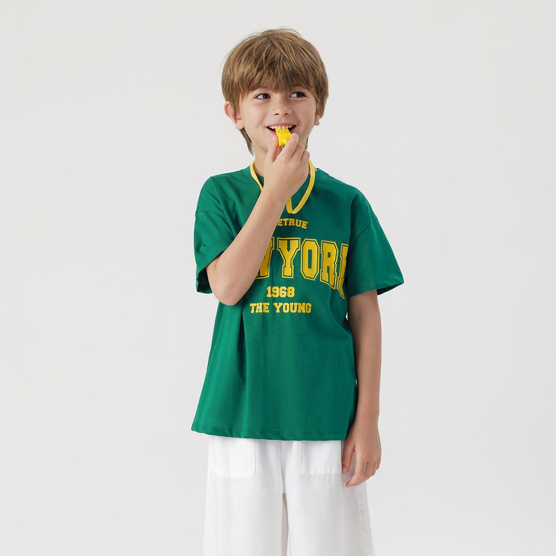 Boys Cotton Sports Letter T-shirt 220716 - MARC&JANIE