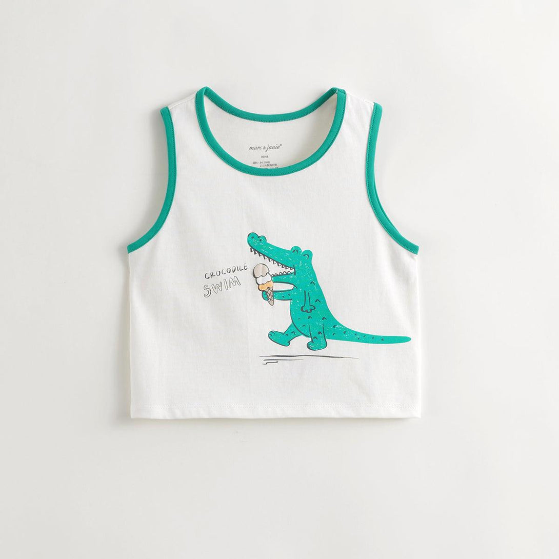 Boys Fun Crocodile Sports Tank Top Set 240515 - MARC&JANIE