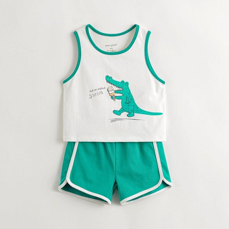 Boys Fun Crocodile Sports Tank Top Set 240515 - MARC&JANIE