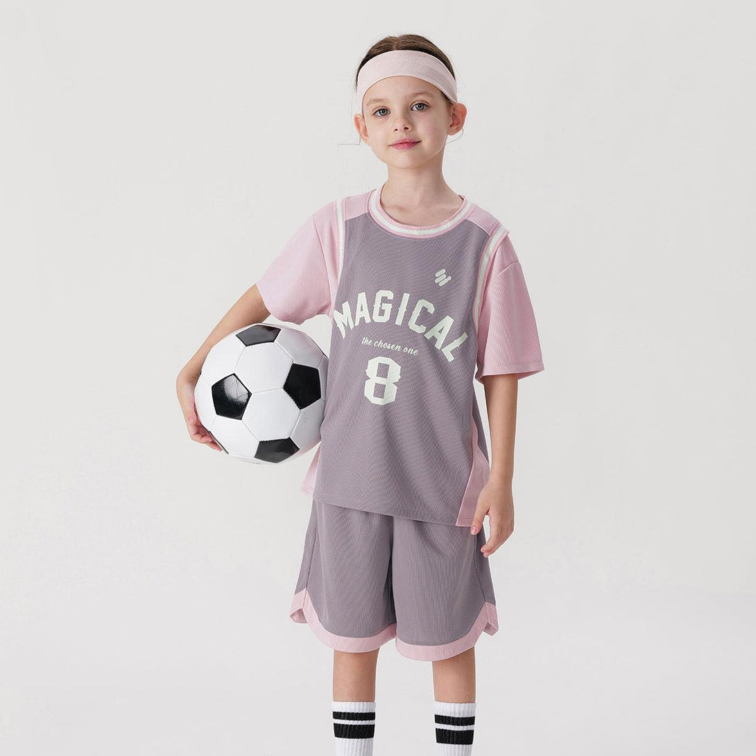 Boys Girls Breathable Sports Two-Piece Short Sleeve Set 240622 - MARC&JANIE