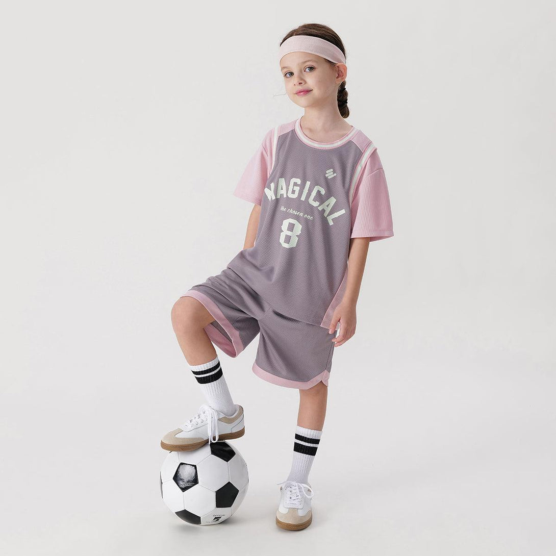 Boys Girls Breathable Sports Two-Piece Short Sleeve Set 240622 - MARC&JANIE