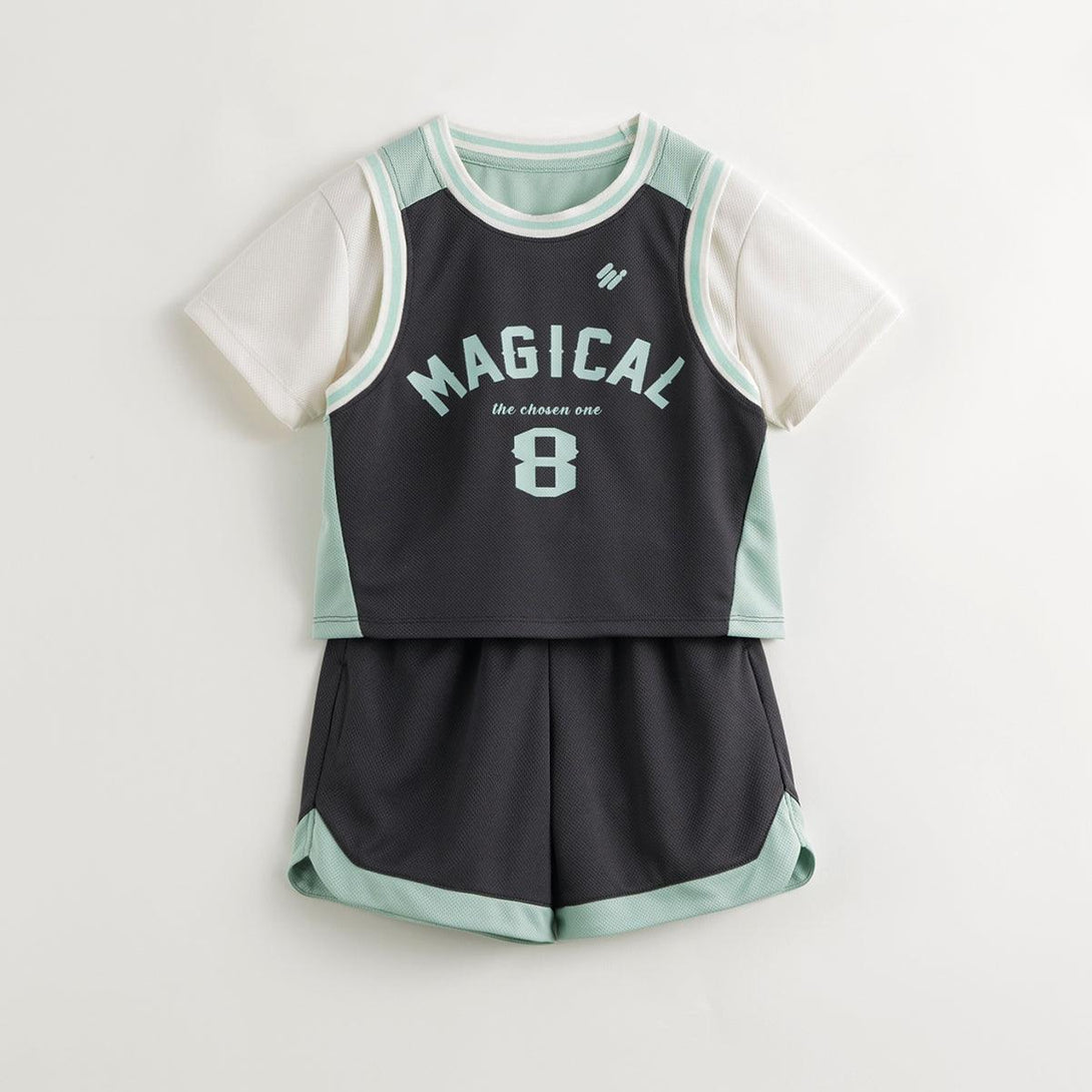 Boys Girls Breathable Sports Two-Piece Short Sleeve Set 240622 - MARC&JANIE