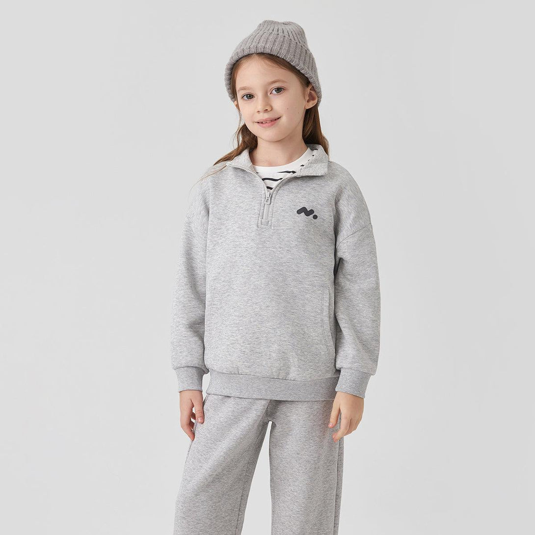 Boys Girls Cotton Stand-up Collar Half-Zip Sweatshirt 231301 - MARC&JANIE